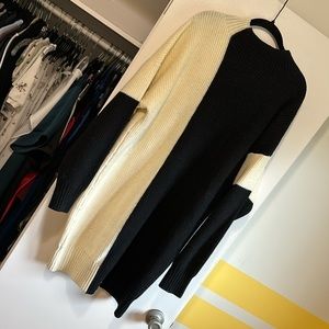 Anthropology, black, and white sweater dress. Size XL. New with tags.